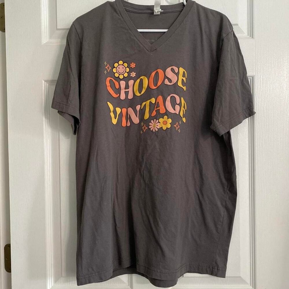 Women's size XL Choose vintage grey cotton t shirt from Vintage Market Days